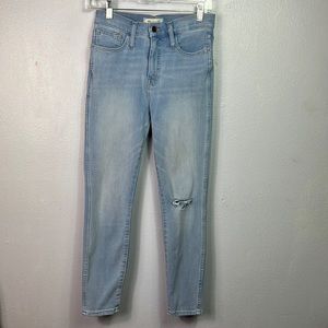 Madewell Roadtripper High Rise Knee Slit Edition Jeggings in Ashburn Wash 26